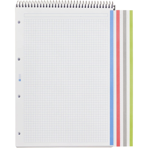 Bloc-notes - A4 - Petits carreaux - Spirales - 240 pages - Papier 70g - Noir - Miquelrius