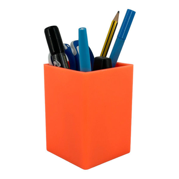 photo-Pot à crayons - Forme carré - Couleurs fluo - 7x7x10cm - Apli