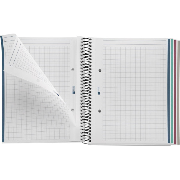 Cahier - A5 - Petits carreaux - Spirales - 240 pages - Papier 100% recyclé