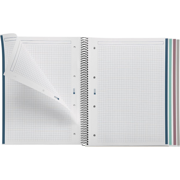 Cahier - A4 - Petits carreaux - Spirales - 240 pages - Papier 100% recyclé