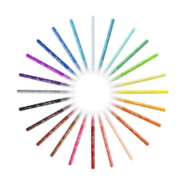 Feutres de coloriage - Enfant - Pointe moyenne - 18 couleurs dont 3 fluo - BIC Kids