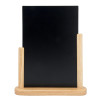 photo--Ardoise noire - A poser - Double face - 21 x 30 cm - Pied en bois naturel - Securit