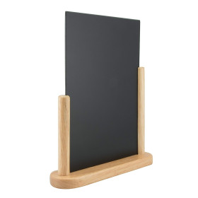 Ardoise noire - A poser - Double face - 21 x 30 cm - Pied en bois naturel - Securit