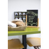 Ardoise noire - A poser - Double face - 21 x 30 cm - Pied en bois naturel - Securit