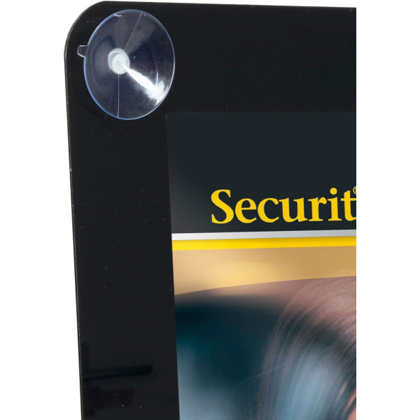 Porte affiche - A4 - Pour vitrine - 36 x 27 cm - 2 faces visibles - 4 ventouses - Securit