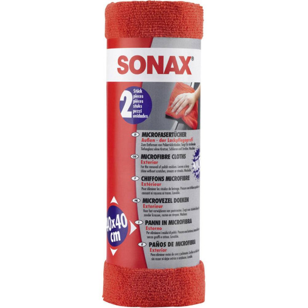photo-Lot de 2 chiffons - Microfibres - Carrosserie - Lustrage - SONAX