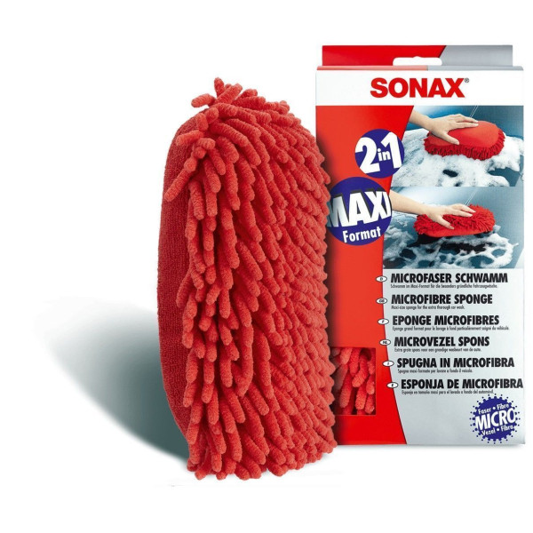 photo-Grande éponge - Microfibre - Pour carrosserie de voiture - SONAX