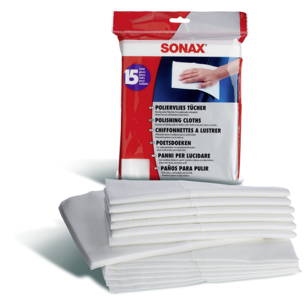 photo-Chiffons à lustrer - Carrosserie de voiture - Sachet de 15 chiffonnettes - SONAX