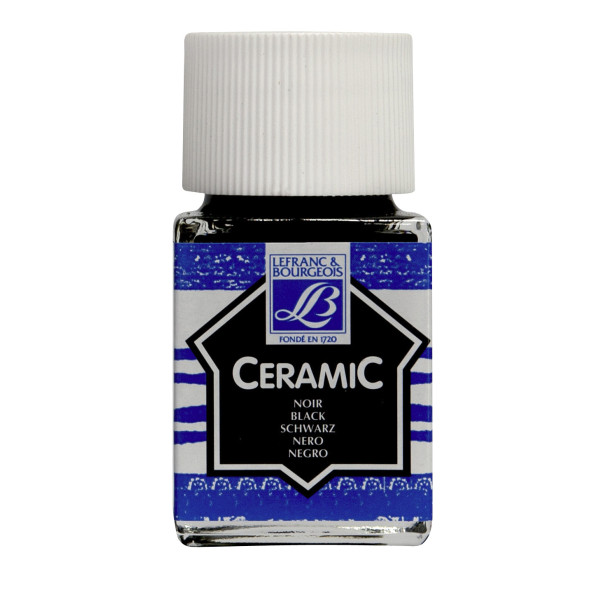 photo-Peinture pour céramique - Noir - Lefranc Bourgeois - Flacon de 50ml