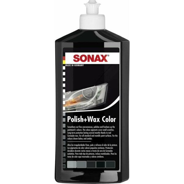 photo-Polish + cire - SONAX - Couleur Noir - Carrosserie - Flacon 500ml