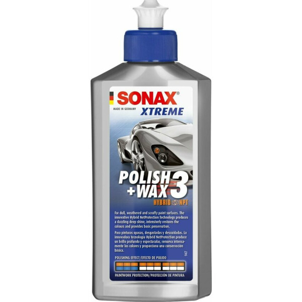 photo-Polish + cire - Carrosserie de voiture abimées - SONAX - Xtreme - Polish+Wax3 - 250ml