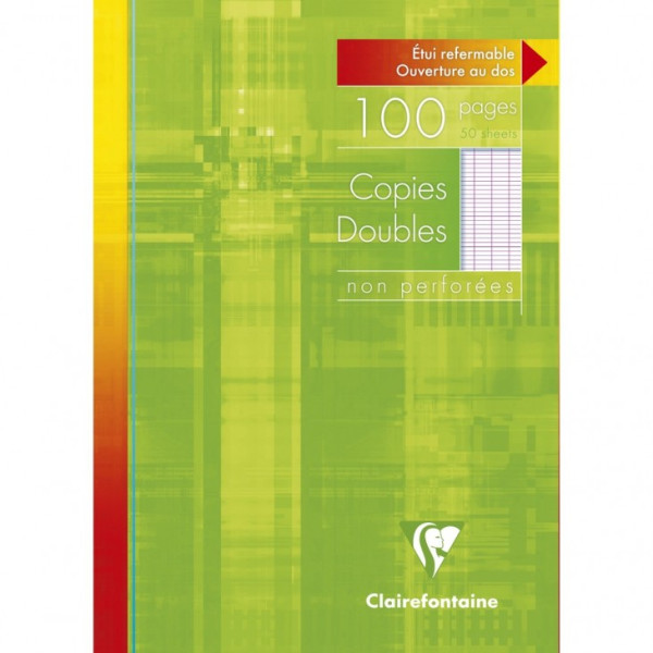 Copies doubles - Non perforées - Grands carreaux - 100 feuilles - Clairefontaine