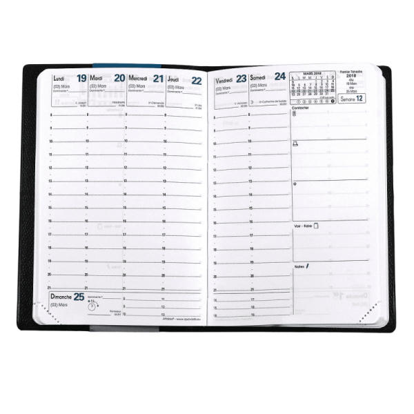 Agenda Semainier 2027 Affaires - 10 X 15 Cm - Noir - Quo Vadis