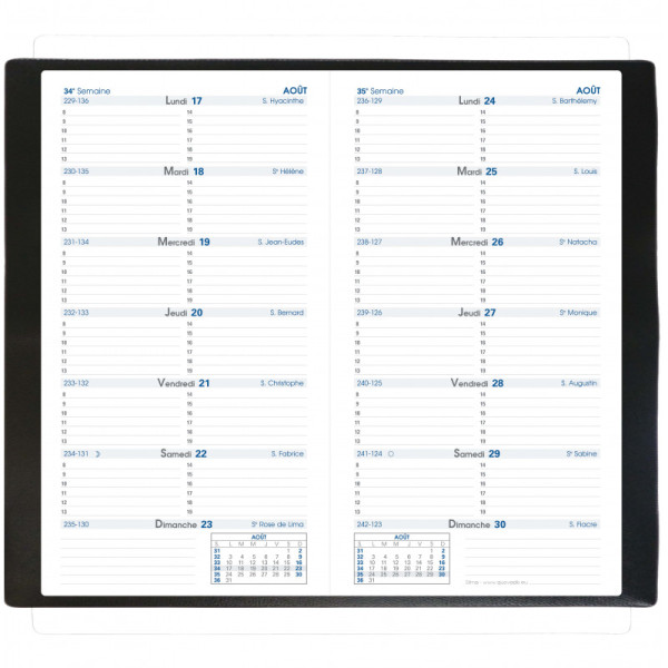 Agenda Hebdomadaire 2027 Silma - 8,8 X 17 Cm - Noir - Quo Vadis
