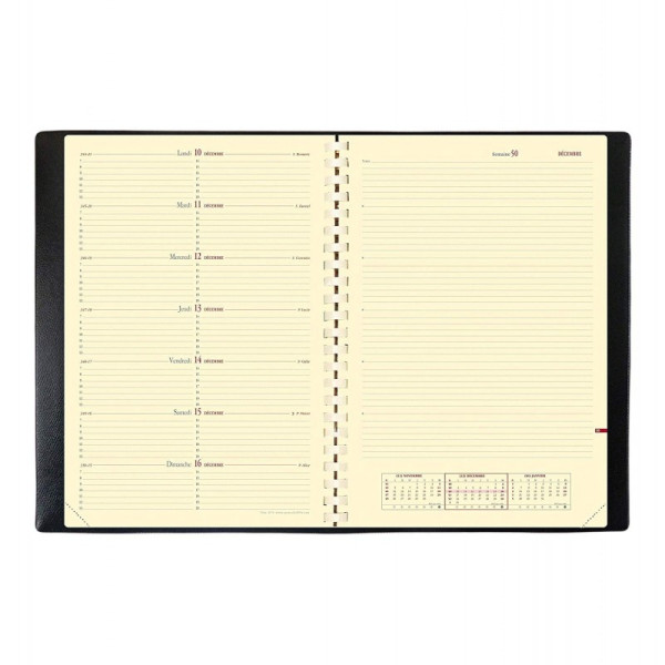 Agenda - 2027 - Hebdomadaire - Note 29S - 21x29,7cm - Noir - Quo Vadis