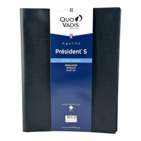 photo-Agenda Semainier 2026 President S ( Spiralé ) - 21 X 27 Cm - Noir - Quo Vadis
