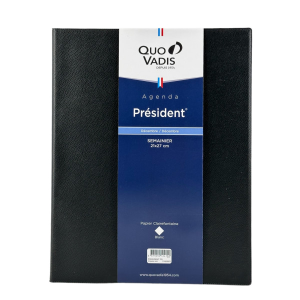 photo-Agenda Semainier 2026 President Impala - 21 X 27 Cm - Noir - Quo Vadis