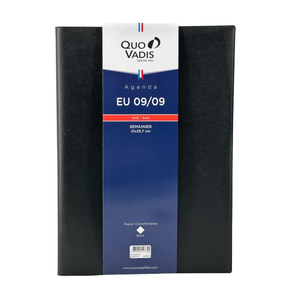 photo-Agenda - 2025/2026 - Noir - Septembre à septembre - Quo Vadis - EU Impala - 1 semaine sur 2 pages