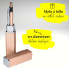 Stylo à bille - Encre noire - Rétractable - Corps alu - Rose métal - Avec étui - ONLINE