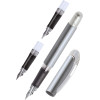 photo-Stylo plume - Calligraphie - 3 plumes différentes - Pour droitier - Argent métal - ONLINE - College