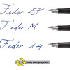 Stylo plume - Calligraphie - 3 plumes différentes - Pour droitier - Argent métal - ONLINE - College