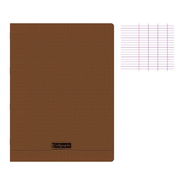 photo-Cahier - A4 - 21x29,7cm - Grands carreaux - 48 pages - polypro - sans spirale - Marron