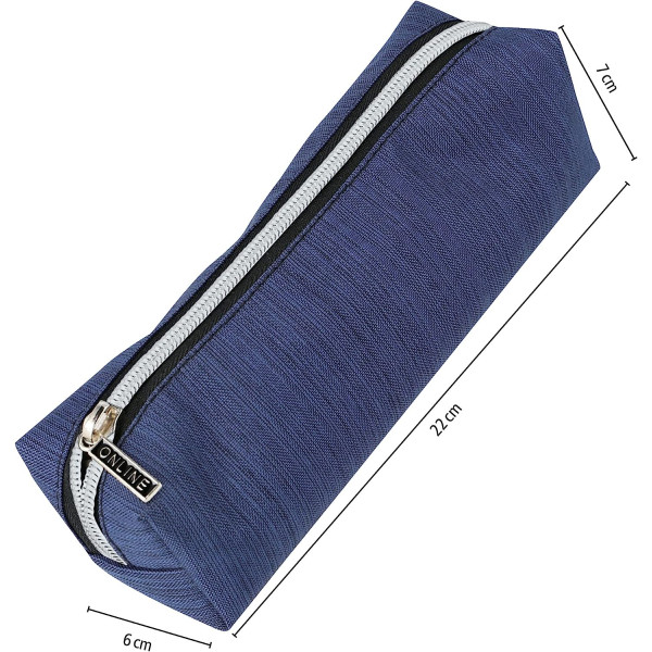 Trousse - Scolaire - Bleu denim - Rectangulaire - 21 x 6 x 5,5 cm - ONLINE