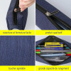 Trousse - Scolaire - Bleu denim - Rectangulaire - 21 x 6 x 5,5 cm - ONLINE