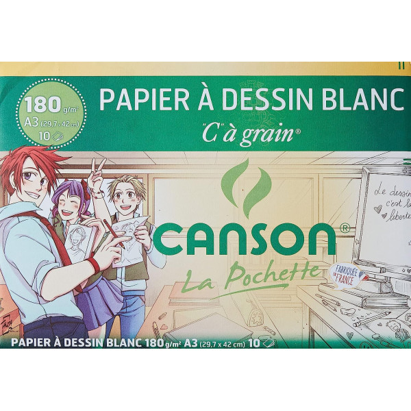 photo-Canson - Papier à dessin - A3 - 29,7 x 42 cm - Blanc - 180g - 10 feuilles