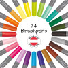 Feutres - Double pointe - Calligraphie - 24 couleurs - Boîte en bambou - ONLINE - Calli.Brush