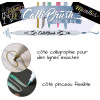 Feutres - Double pointe - Calligraphie - 5 couleurs métalliques - Boîte en bambou - ONLINE - Calli.Brush