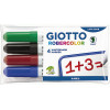photo-Feutres effaçables - Pour ardoise tableau - 4 couleurs - Pointe large - GIOTTO