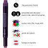 Cartouches d'encre - Longue - Pour stylo plume et roller - Noir - Rouge - Vert - Violet