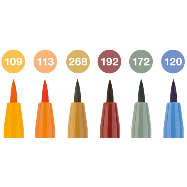 Feutres - Faber-Castell - Pitt Artist Pen - Harvest - Etui de 6 feutres