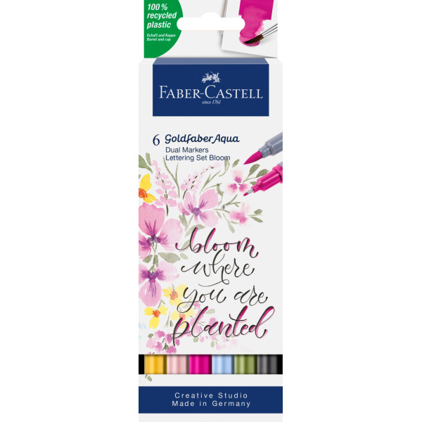 photo-Feutres de coloriage - Faber-Castell - Goldfaber Aqua - Couleurs douces - Etui de 6