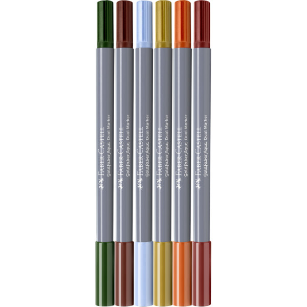 Feutres de coloriage - Faber-Castell - Goldfaber Aqua - Couleurs paysage - Etui de 6