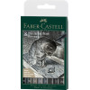 photo-Feutres à dessin - Faber-Castell - Pitt Artist Pen - Noir - Gris - Pochette de 8