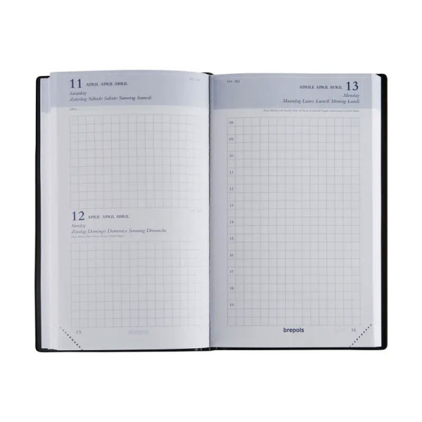 Agenda - 2026 - Brepols - Building - 1 page par jour - 17 x10 cm - Noir