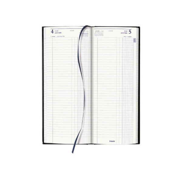 Agenda journalier - 2026 - Jupiter 0.105 - 12,8 X 33 Cm - Noir - Brepols