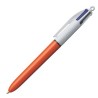 photo-Stylo bille - 4 couleurs - Pointe fine - Bic - Corps orange