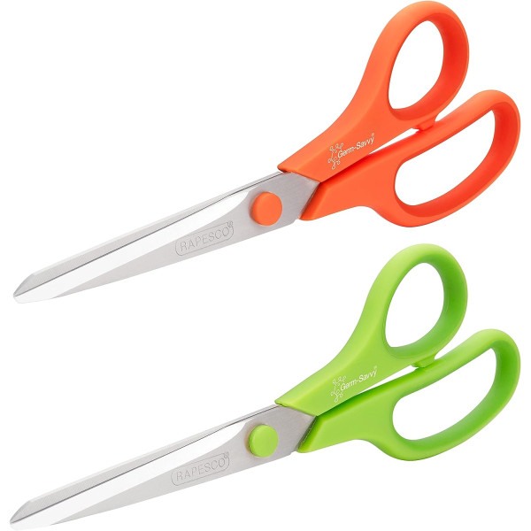 photo-Ciseaux de bureau - Lames de 21 cm - Poignées souples et ergonomiques - Lot de 2 paires