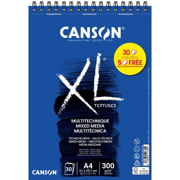 photo-Bloc - Multi techniques - A4 - Spirales - 30 feuilles - 300g - Grain moyen - Canson XL