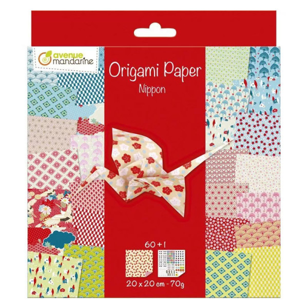 photo-Papier pour origami - Thème Japon/Nippon - Carnet de 61 feuilles - 20x20cm - Avenue Mandarine