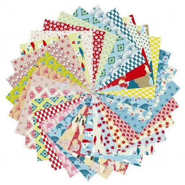 Papier pour origami - Thème Japon/Nippon - Carnet de 61 feuilles - 20x20cm - Avenue Mandarine