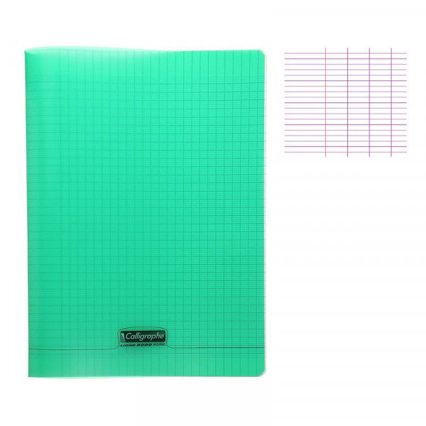 photo-Cahier - A4 (21x29,7cm) - Grands carreaux - 96 pages - Polypro - sans spirale - Vert