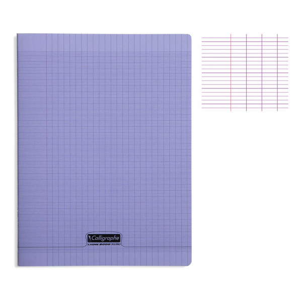 photo-Cahier - A4 (21x29,7cm) - Grands carreaux - 96 pages - Polypro - sans spirale - Violet