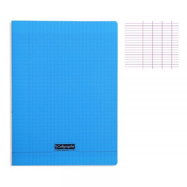 photo-Cahier - A4 (21x29,7cm) - Grands carreaux - 48 pages - Polypro - sans spirale - Bleu