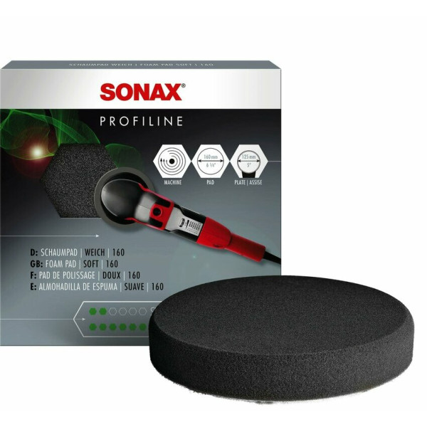 photo-Pad de polissage - Carrosserie - Doux - 160mm diamètre - SONAX