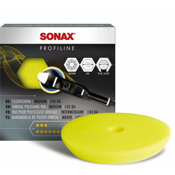 photo-Pad pour polisseuse orbitale - Carrosserie - Moyen - Intermédiaire - 143mm - SONAX