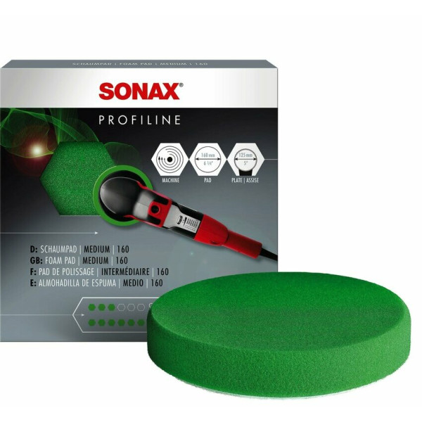 photo-Pad de polissage - Carrosserie - Moyen - 160mm diamètre - SONAX